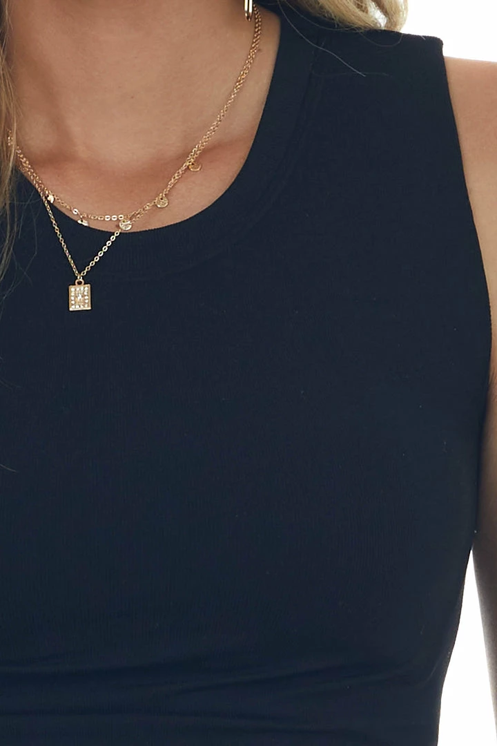 By Together Black Sleeveless Crew Neck Fitted Knit Top 8 By Together Black Sleeveless Crew Neck Fitted Knit Top