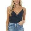 Sweet Lemon Tops Black Sleeveless Ruched Twist Cropped Tank Top 1 Sweet Lemon Tops Black Sleeveless Ruched Twist Cropped Tank Top