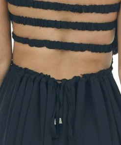 Sweet Lemon Dresses Black Smocked Open Back Halter Midi Dress 13 Sweet Lemon Dresses Black Smocked Open Back Halter Midi Dress