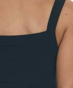 Aemi + Co Tops Black Square Neck Tiered Trim Knit Tank Top 13 Aemi + Co Tops Black Square Neck Tiered Trim Knit Tank Top