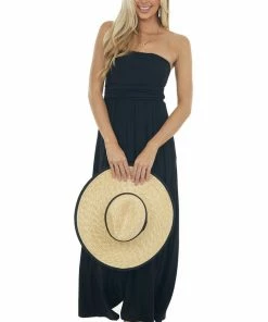 HEIMISH Black Strapless Stretchy Knit Maxi Dress