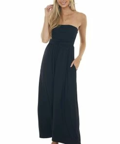 HEIMISH Black Strapless Stretchy Knit Maxi Dress 10 HEIMISH Black Strapless Stretchy Knit Maxi Dress