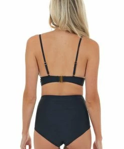 Trend Notes Black Super High Waisted Triangle Bikini