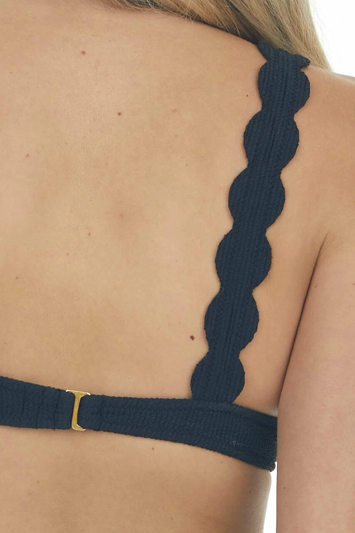 Beach Joy Bikini Black Textured Scalloped High Waisted Bikini Accessories 8 Beach Joy Bikini Black Textured Scalloped High Waisted Bikini Accessories