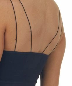 By Together Black Thin Spaghetti Strap Ribbed Knit Brami 13 By Together Black Thin Spaghetti Strap Ribbed Knit Brami