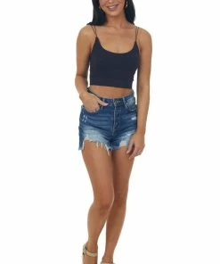 By Together Black Thin Spaghetti Strap Ribbed Knit Brami 9 By Together Black Thin Spaghetti Strap Ribbed Knit Brami