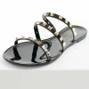 CCOCCI Black Triple Strap Gold Studded Jelly Sandals 2 CCOCCI Black Triple Strap Gold Studded Jelly Sandals