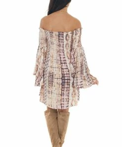 Illa Illa Blush Abstract Print Off Shoulder Mini Dress Dresses 24 Illa Illa Blush Abstract Print Off Shoulder Mini Dress Dresses