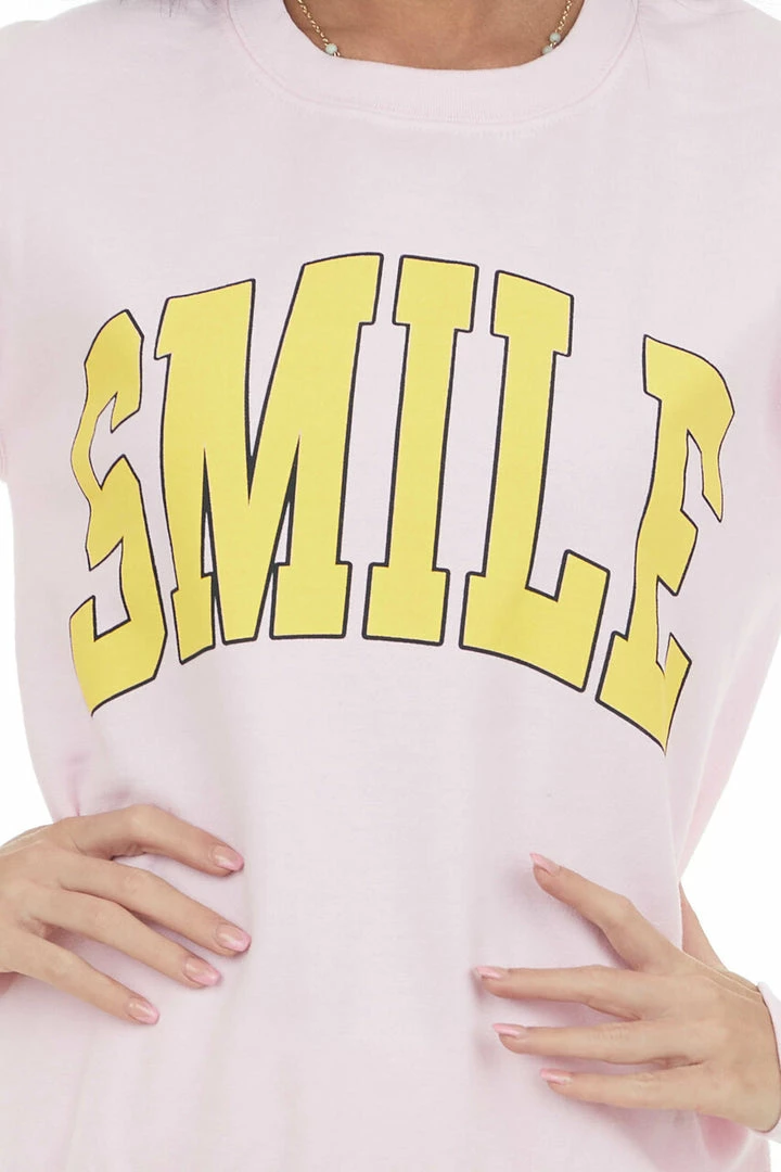Rosemead Tops Blush And Sunshine 'Smile' Graphic Sweatshirt 10 Rosemead Tops Blush And Sunshine 'Smile' Graphic Sweatshirt