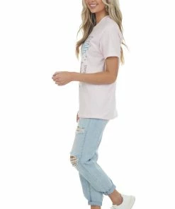 Lotus Fashion Tops Blush 'High Roller' Roller Blade Graphic Tee