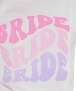 Blume+Co Tops Blush Retro 'Bride' Short Sleeve Graphic Tee