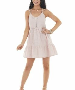 Lush Clothing Dresses Blush Sleeveless Woven Tiered Mini Dress With Lace Details 19 Lush Clothing Dresses Blush Sleeveless Woven Tiered Mini Dress With Lace Details