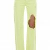 Vibrant Bright Honeysuckle Distressed Relaxed Jeans