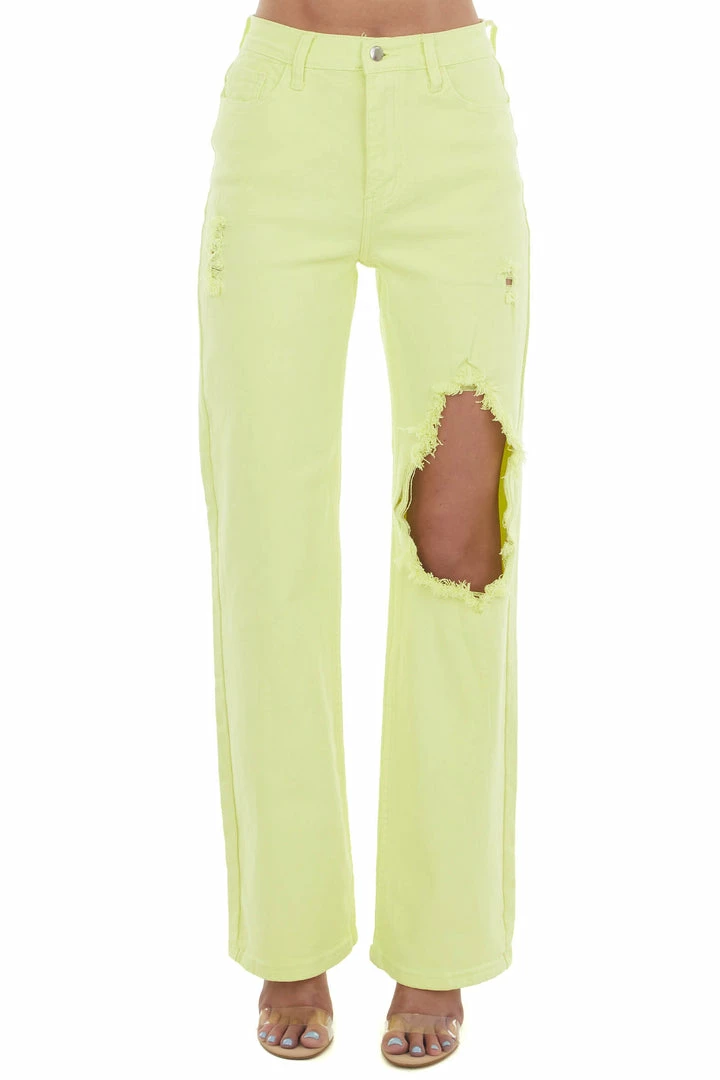 Vibrant Bright Honeysuckle Distressed Relaxed Jeans 3 Vibrant Bright Honeysuckle Distressed Relaxed Jeans