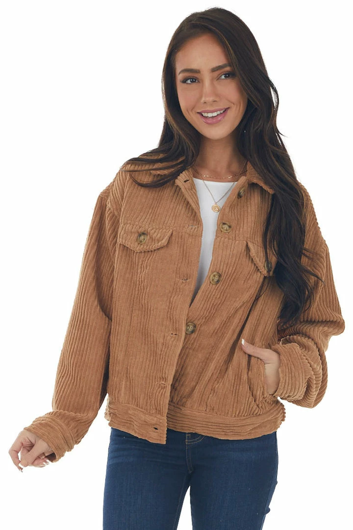 HYFVE Brown Sugar Button Up Corduroy Jacket 3 HYFVE Brown Sugar Button Up Corduroy Jacket