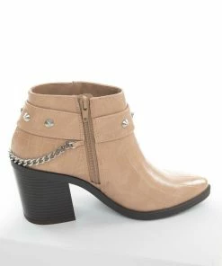 FORTUNE DYNAMIC Shoes Brown Sugar Crocodile Texture Heeled Booties