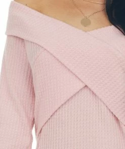 BiBi Bubblegum Criss Cross Brushed Waffle Knit Top 27 BiBi Bubblegum Criss Cross Brushed Waffle Knit Top