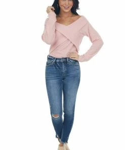 BiBi Bubblegum Criss Cross Brushed Waffle Knit Top 24 BiBi Bubblegum Criss Cross Brushed Waffle Knit Top