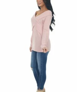 BiBi Bubblegum Criss Cross Brushed Waffle Knit Top 25 BiBi Bubblegum Criss Cross Brushed Waffle Knit Top