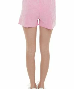 Umgee Bubblegum Mineral Wash Frayed Elastic Shorts Bottoms 9 Umgee Bubblegum Mineral Wash Frayed Elastic Shorts Bottoms