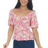 Lush Clothing Bubblegum Pink Floral Print Peplum Top Tops 1 Lush Clothing Bubblegum Pink Floral Print Peplum Top Tops