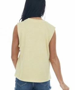 HYFVE Buttercream Crew Neck Knit Muscle Tee