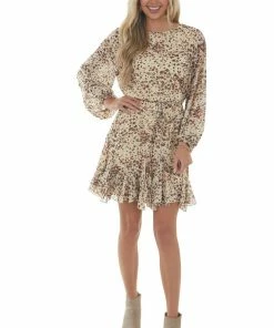 Jodifl Dresses Buttercream Printed Long Sleeve Short Dress 22 Jodifl Dresses Buttercream Printed Long Sleeve Short Dress