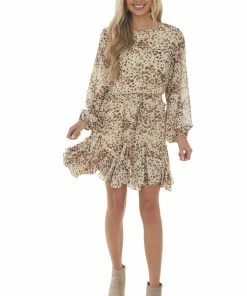 Jodifl Dresses Buttercream Printed Long Sleeve Short Dress 21 Jodifl Dresses Buttercream Printed Long Sleeve Short Dress
