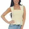 LE LIS Buttercream Sleeveless Strappy Open Back Top