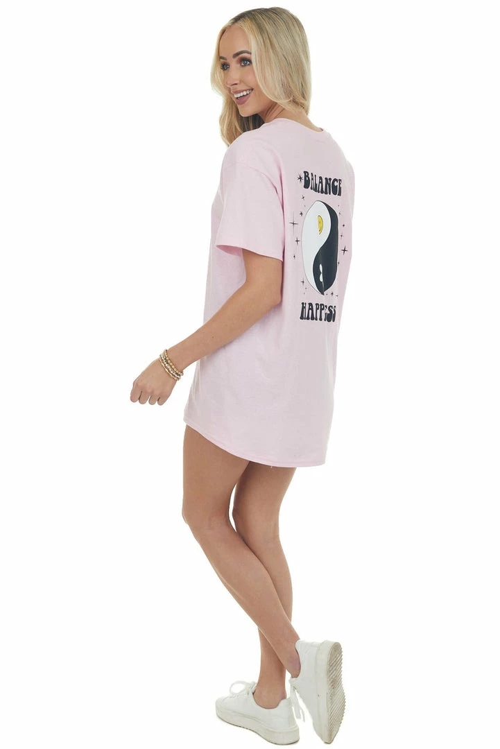 Sweet Claire Carnation 'Balance Happiness' Graphic Tee 8 Sweet Claire Carnation 'Balance Happiness' Graphic Tee
