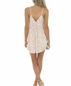 Lovely Melody Carnation Leopard Print Baby Doll Ribbed Knit Tank Top