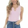 Entro Tops Carnation Ribbed Knit Notch Neck Bodysuit 2 Entro Tops Carnation Ribbed Knit Notch Neck Bodysuit