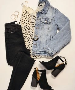 BiBi Tops Champagne Cheetah Print Woven Tank Top With Lace Detail