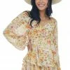 HYFVE Dresses Champagne Floral Print Ruffle Overlay Romper