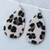 ART BOX Accessories Champagne Leopard Faux Fur Teardrop Earrings 2 ART BOX Accessories Champagne Leopard Faux Fur Teardrop Earrings