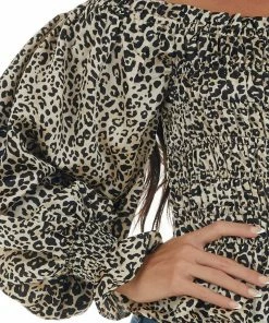 Entro Champagne Leopard Print Long Sleeve Woven Top Tops 25 Entro Champagne Leopard Print Long Sleeve Woven Top Tops
