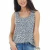 Staccato Charcoal And Cream Leopard Print Sleeveless Knit Top