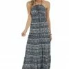 ROKOKO Dresses Charcoal And Ivory Abstract Print Maxi Dress