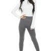 Leggings Mania Charcoal Fleece Lined Knit Leggings With Elastic Waist