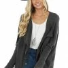 Lime Lush Charcoal Open Front Cardigan With Long Dolman Sleeves