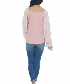 Hailey & Co Cherry Blossom Floral Long Balloon Sleeve Top