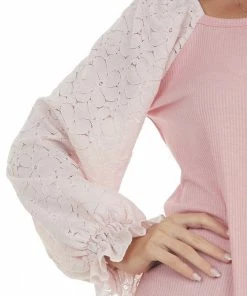 Hailey & Co Cherry Blossom Floral Long Balloon Sleeve Top