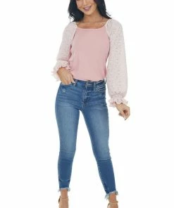 Hailey & Co Cherry Blossom Floral Long Balloon Sleeve Top