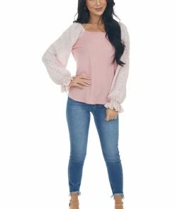 Hailey & Co Cherry Blossom Floral Long Balloon Sleeve Top