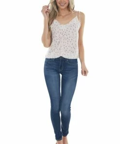 Entro Cherry Blossom Floral Print V Neck Tank Top Tops 19 Entro Cherry Blossom Floral Print V Neck Tank Top Tops