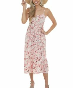 Hayden Dresses Cherry Blossom Floral Tiered Sleeveless Dress