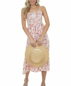 Hayden Dresses Cherry Blossom Floral Tiered Sleeveless Dress