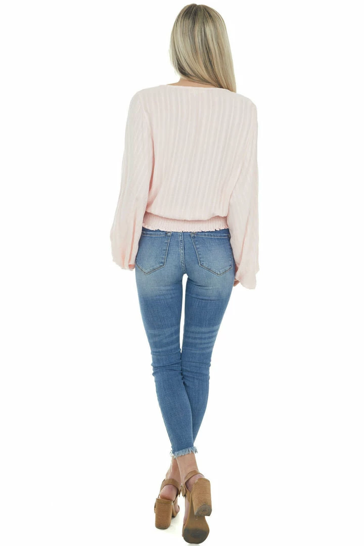 Eesome Tops Cherry Blossom Notch Neck Tassel Tie Woven Top 8 Eesome Tops Cherry Blossom Notch Neck Tassel Tie Woven Top