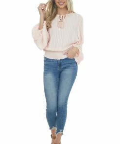 Eesome Tops Cherry Blossom Notch Neck Tassel Tie Woven Top 10 Eesome Tops Cherry Blossom Notch Neck Tassel Tie Woven Top