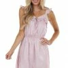 Andree Cherry Blossom Satin Woven Blouson Dress With Frill Details